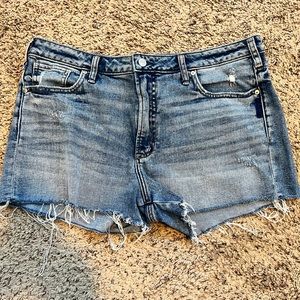 Silver jean shorts